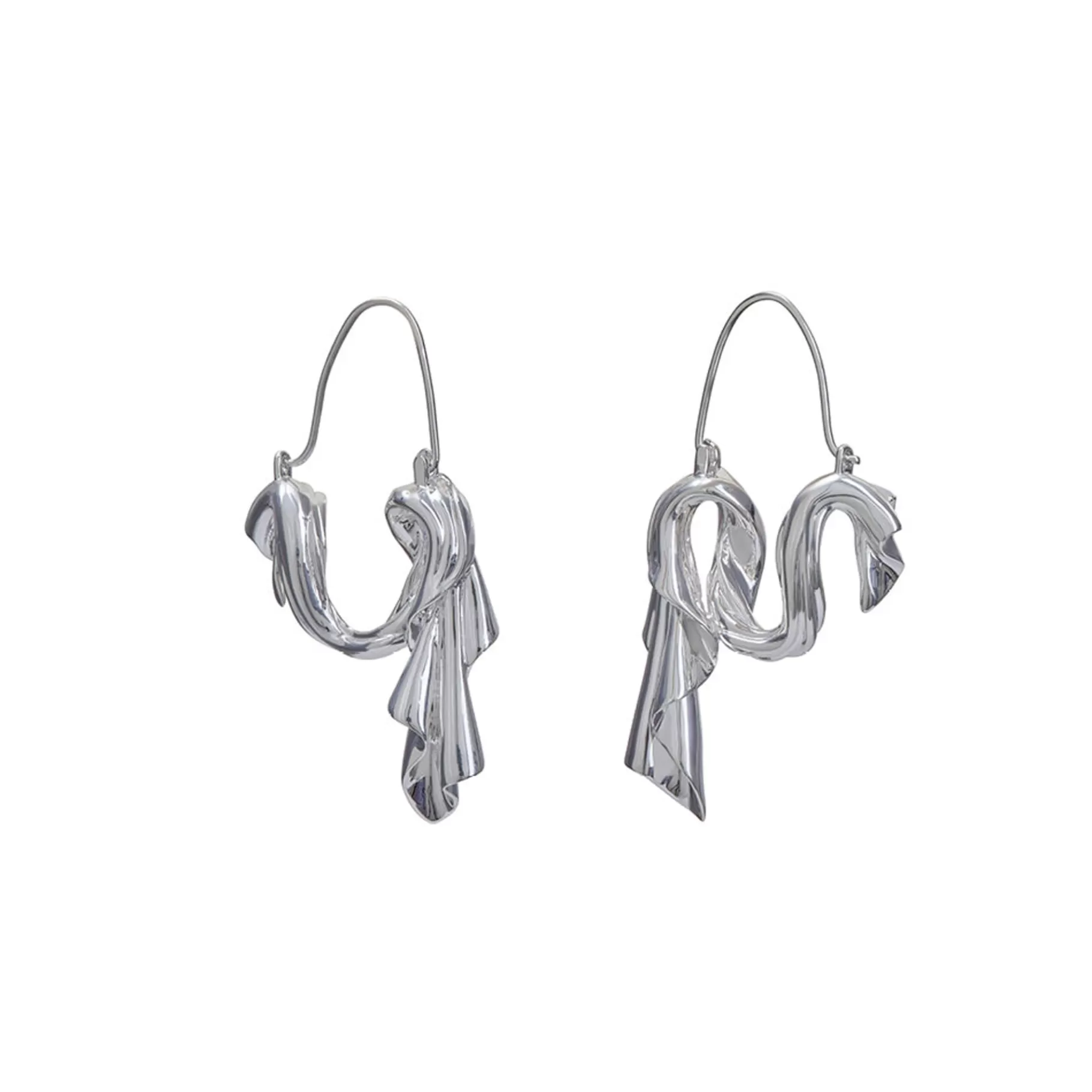 Anissa Kermiche Des Boucles D'Oreilles>Boucles D'Oreilles Drapees Pendantes (Argent)