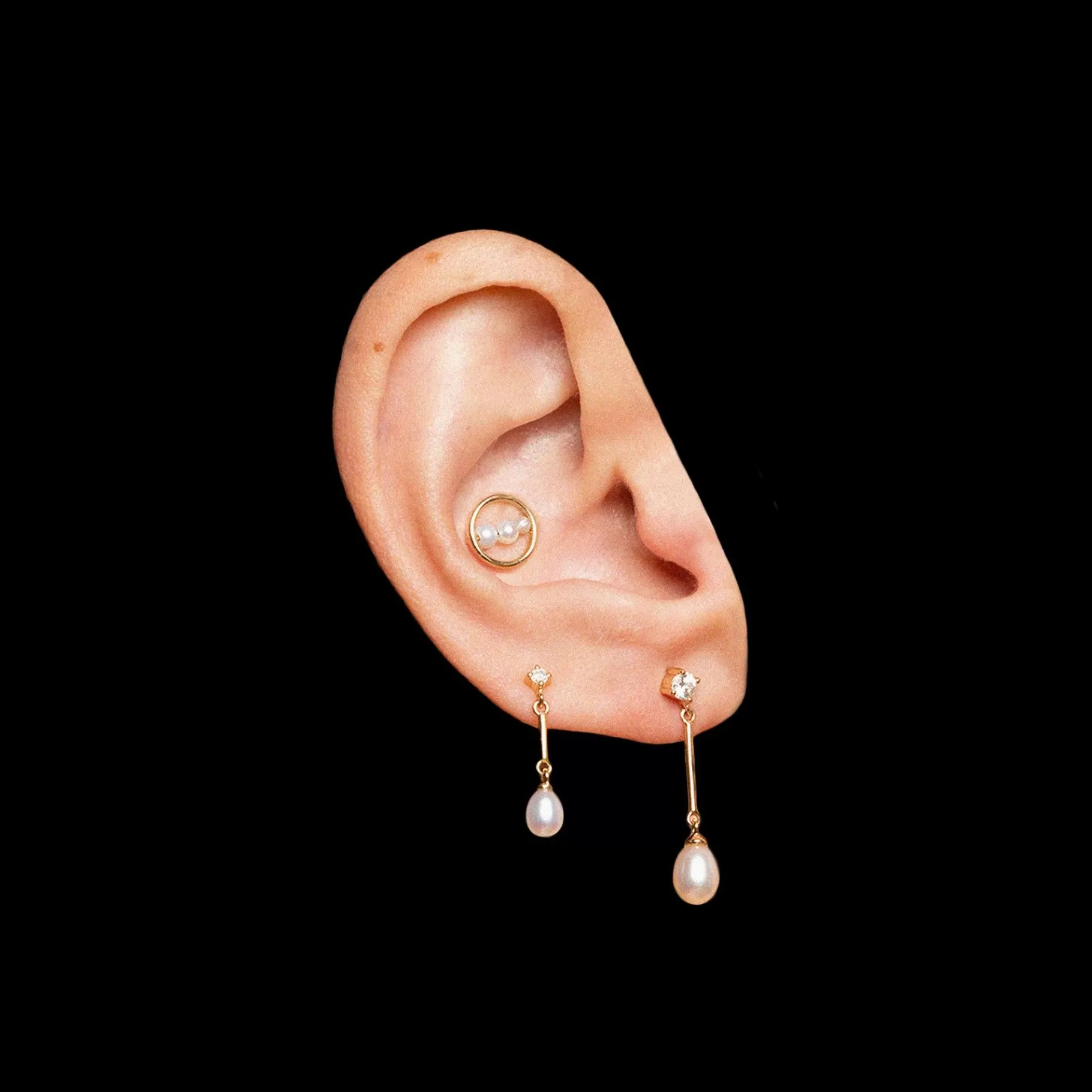 Anissa Kermiche Goujons>Clou D'Oreille En Perles Circle Trio