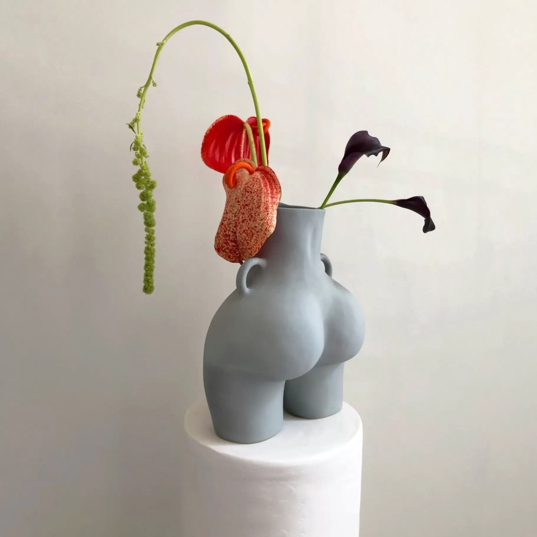 Anissa Kermiche Maison>Vase Avec Poignees D'Amour (Gris Clair)