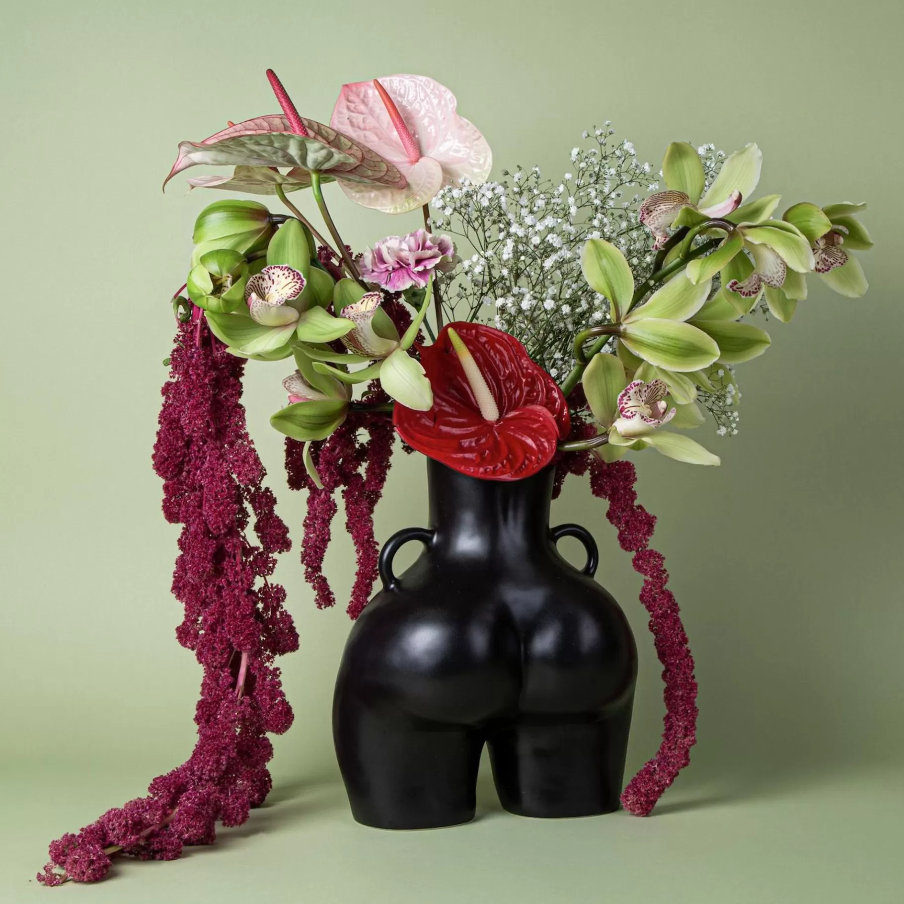 Anissa Kermiche Maison>Vase Avec Poignees D'Amour (Noir)